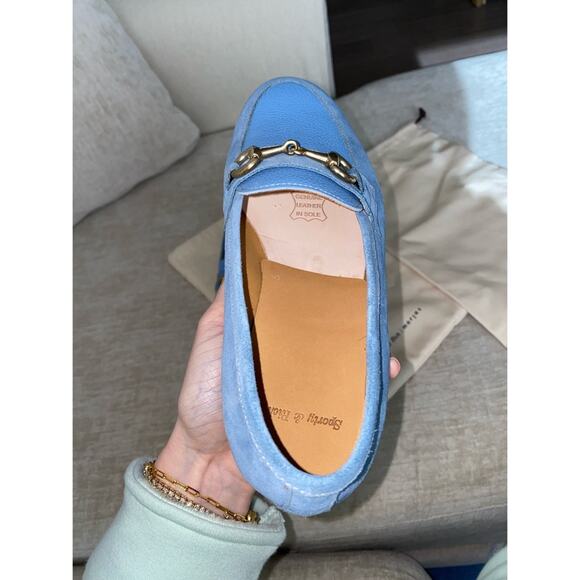Sporty & Rich x Morjas Blue Leather & Suede Loafers - Picture 3 of 5